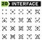 Interface icon include blank, square, interface, plus, add, new, open, minus, delete, remove, cross, close, search, looking, find