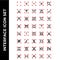 Interface icon set include square,plus,minus,cross,search,download,upload,hearth,lock,check,user,setting,block,secure,airplane,