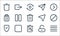 Interface line icons. linear set. quality vector line set such as menu, trash, security, unlock, square, trash, send, cursor,