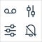 Interface line icons. linear set. quality vector line set such as mute, equalizer, setting