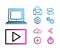 Interface linear icons set - Vector