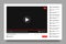 Interface of live streaming multimedia player of social media. Template of website page with broadcasting or live stream.