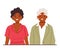 Intergenerational Solidarity Portrayed As A Young And Old Woman Characters Standing Side By Side, Vector Illustration