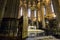 Interior of the 14th century Gothic Barcelona Cathedral Catedral de Barcelona, Spain.