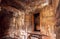 Interior of the 7th century cave temple in Badami complex, India. Inside are four Hindu, Jain and Buddhist cave temples