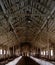 Interior of abandoned barn with beautiful wooden