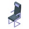 Interior airplane seat icon isometric vector. Plane chair