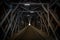 Interior of Alte RheinbrÃ¼cke, an old wooden bridge over the river Rhine on border between Liechtenstein and Switzerland