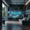 Interior Aquarium Tank, modern home design, Big Fish Tank, Copy Space