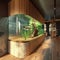 Interior Aquarium Tank, modern home design, Big Fish Tank, Copy Space