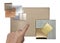 interior architect chooses material samples including brushed gold stainless, nickle silver aluminum, copper laminated.
