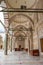 interior architecture of Fatih mosque showing the Islamic design and ornaments for pillars, arches, domes and minarets