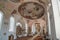 Interior architecture with furniture  decorations  frescoes and sculptures of the church of Paul Catholic Parish and St Peter in