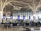 Interior architecture view of newly completed Prince Mohammed bin Abdulaziz International Airport in Al Madinah, Saudi Arabia.