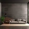 Interior background of room with black concrete stucco mockup wall 3d rendering