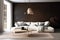 interior background room space trendy sofa render living room decor house design living. Generative AI.