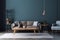 interior background simple living grey comfortable modern cosy concrete sofa house. Generative AI.