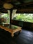 Interior of Balinese pavilion for relaxing