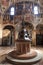 The interior of the baptistery dedicated to Saint John the Baptist with a baptismal font in the center. Padua