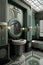 Interior of the bathroom in art deco style. Generative AI