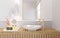 Interior of bathroom with sink basin faucet 3d rendering