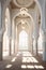 interior of a beautiful islamic mosque with ornate archway. Generative ai