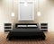 Interior bedroom loft design in 3D illustration