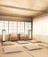 Interior Big Ryokan, room interior design zen japanese style and wooden room design minimal.3D rendering