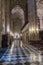 Interior of Cathedral of the incarnation, detail of vault formed by pointed arches, soil formed by tiles of white and black marble