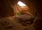 Interior of the cave La Encantada. Las Medulas. Roman gold mining. World Heritage of Unesco. El Bierzo, Leon, Spain.