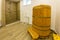 Interior cedar phyto barrel sauna with shower in the medical spa salon