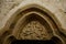 Interior of Chapel of St. Archangel Michael in medieval castle Bezdez, gothic church, rib vault, altar part, stone carving, arched