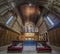 Interior of a chapel with wood paneling