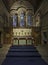 Interior of a chapel with wood paneling