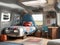 Interior of children\\\'s room in a camper van.