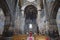 The interior of the Church of the Holy virgin in the monastery of Akhtala, Lori region