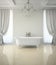 Interior of classic bathroom with chandelier 3D rendering