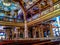 Interior of the Coptic Orthodox Church in Sharm El Sheikh with paintings on the walls.