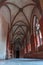 Interior of corridor passage in medieval Gothic castle