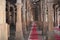 Interior corridor and pillars of Jami Masjid or Friday Mosque. Built in 1424 during the reign of Ahmed Shah. Ahmedabad