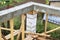 interior of a country house under construction. Site on which the walls are built of gas concrete blocks with wooden formwork