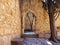 Interior courtyard and arched doorway of SÃ£o Jorge Castle in Lisbon