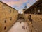 An interior courtyard, inside the City of Carcassonne.