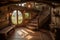 interior of a cozy home in a fantasy style. The interior is filled with enchanting details, such as magical decorations