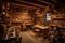 interior of a cozy woodworking workshop. essence of craftsmanship, tradition, and passion for woodworking. Generative AI