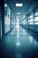 Interior of a defocused corridor of a Hospital.