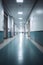 Interior of a defocused corridor of a Hospital.