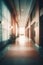 Interior of a defocused corridor of a Hotel.