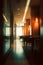 Interior of a defocused corridor of a Hotel.