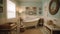 Interior deisgn of Bathroom in Coastal style with Clawfoot tub